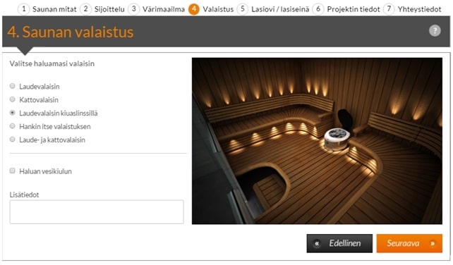 Sauna design programme, Sun Sauna