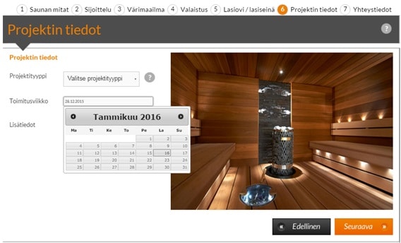 Sauna design programme, Sun Sauna