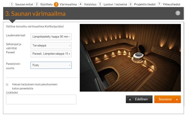 Sauna design programme, Sun Sauna