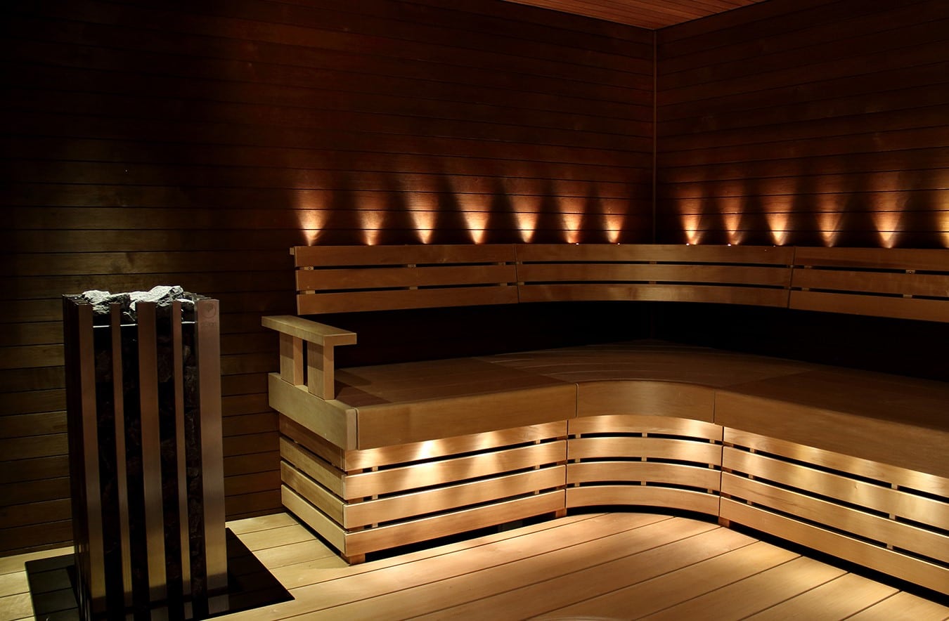 Sun Sauna Wave decking, heat-treated tarred alder