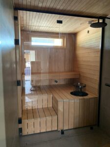 sauna glass wall