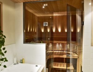 Saunan lasiseinä