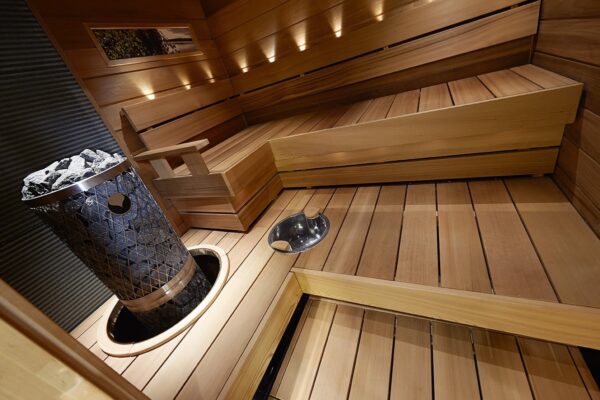 Sauna light, fibreglass luminaire, 32+1-fibre