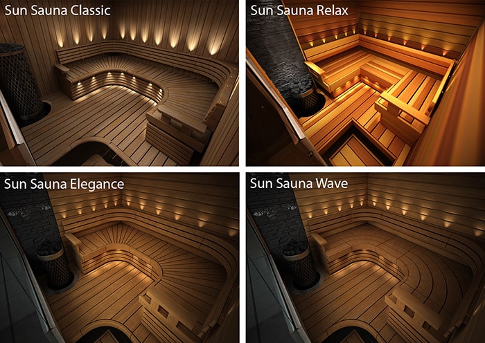 Sun Sauna's sortiment av produkter