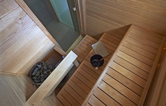 Swin ceilings for sauna, material tarred alder and tarred alder panel