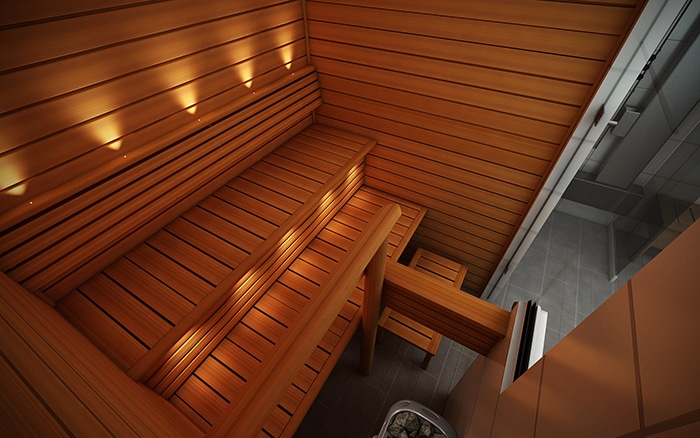 Sauna ceilings, straight laude
