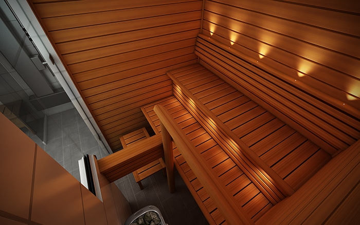 Sauna ceilings, straight laude