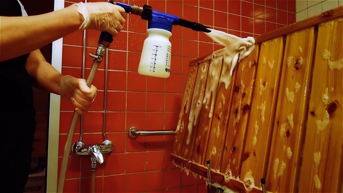 Sauna cleaning and care