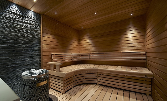 ceiling light for sauna, tarred alder shutter, thermal wood panel