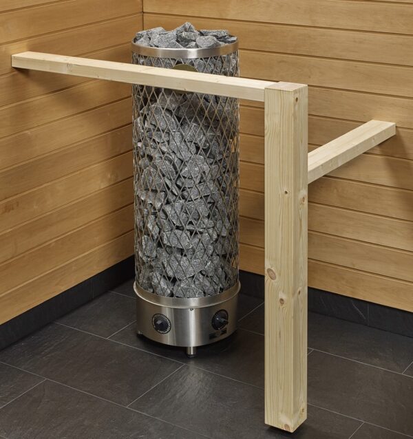 Log handrail, L-shaped