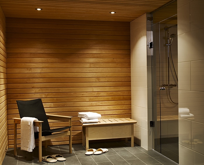 Changing room furniture, changing room lights