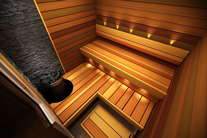 Sauna ceilings, straight laude