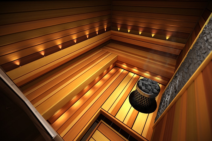 Sauna ceilings, L-shaped laude