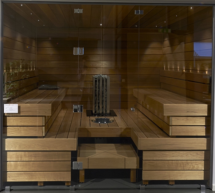 sauna glass partition as full glass partition