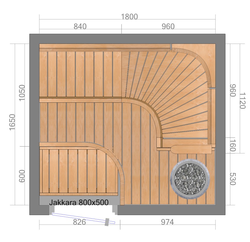 Saunaremontin hinta ja sisältö - Case 1 