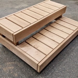 Poistotuote: Jakkara kahdella nousulla 750x1110 mm, lämpötervaleppä