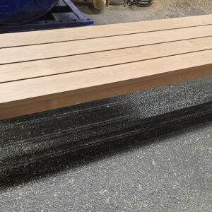 Pukuhuoneen penkki 489x2200x430 mm, lämpötervaleppä 120 mm